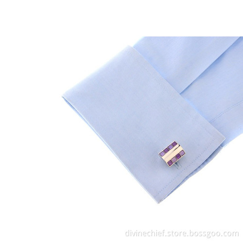 Customized Fashion Rectangular Arc Brass Cufflinks For Man's Shirt
